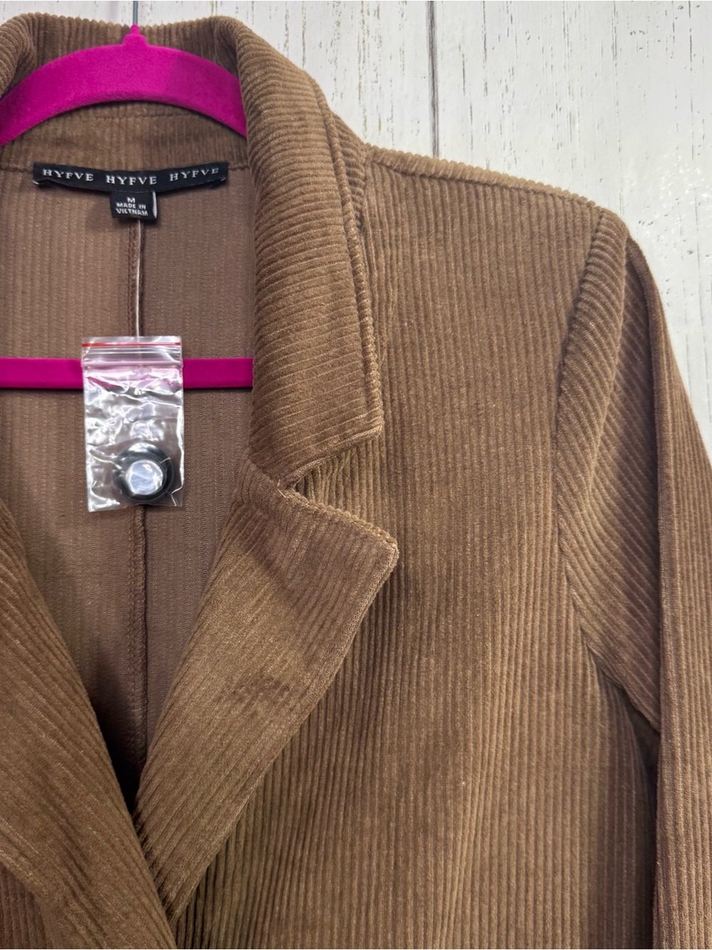 HYFVE Brown Corduroy Long Blazer Size M 100% Cotton Academia Preppy Minimalist - Picture 4 of 12